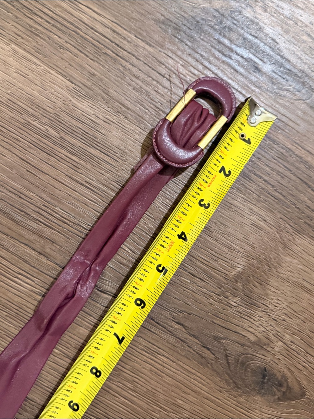 Women's Purple Leather Belt with Gold Accent